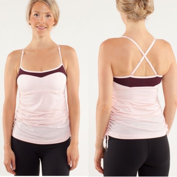 Lululemon | Hot Spell Tank "Pretty Pink / Bordeaux Drama" | Size 4 - Picture 1 of 14